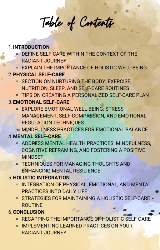 The Art of Self-Care: Nurturing Your Soul on Your Radiant Journey