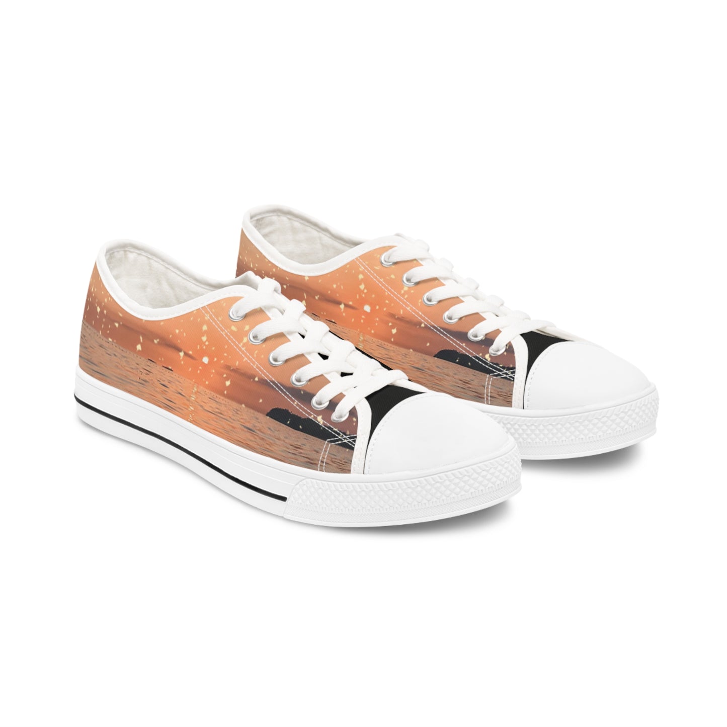 Radiant Shoreline Women's Low Top Sneakers: Walk Your Radiant Path