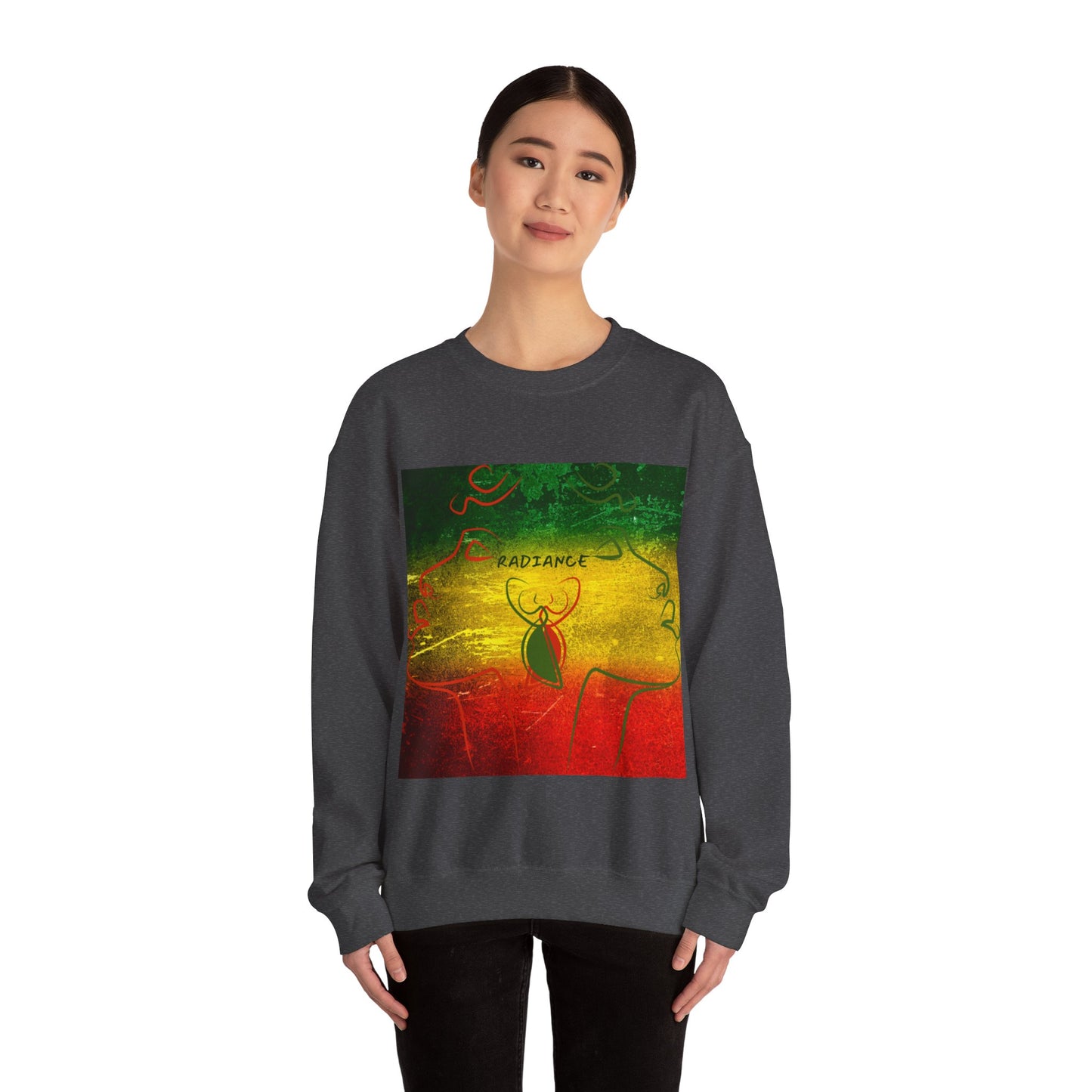 Unisex Heavy Blend Crewneck Sweatshirt, Jamaican Colors Sweatshirt, Rasta Colors Sweatshirt, Colorful Swetshirt