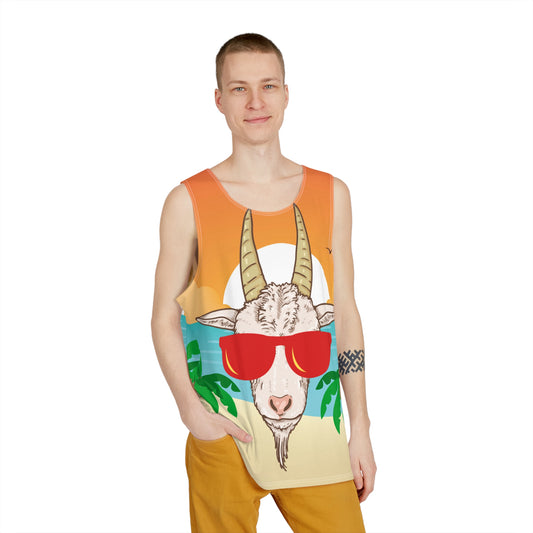 Men's Tank, Tropical Men's Tank, Goat Men's Tank, Beach Tank
