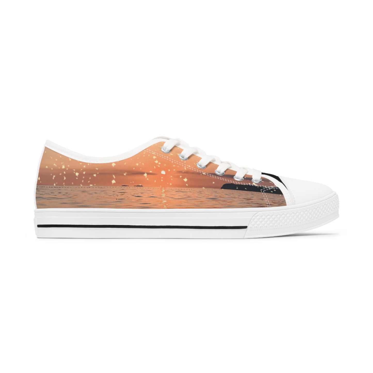 Radiant Shoreline Women's Low Top Sneakers: Walk Your Radiant Path