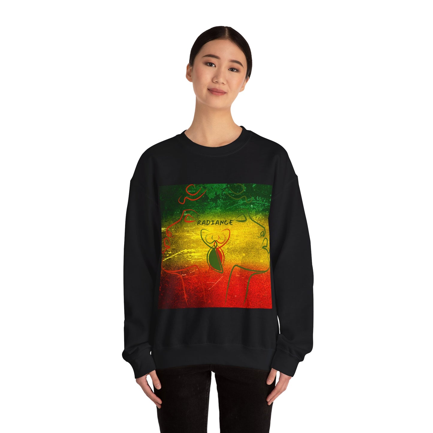 Unisex Heavy Blend Crewneck Sweatshirt, Jamaican Colors Sweatshirt, Rasta Colors Sweatshirt, Colorful Swetshirt