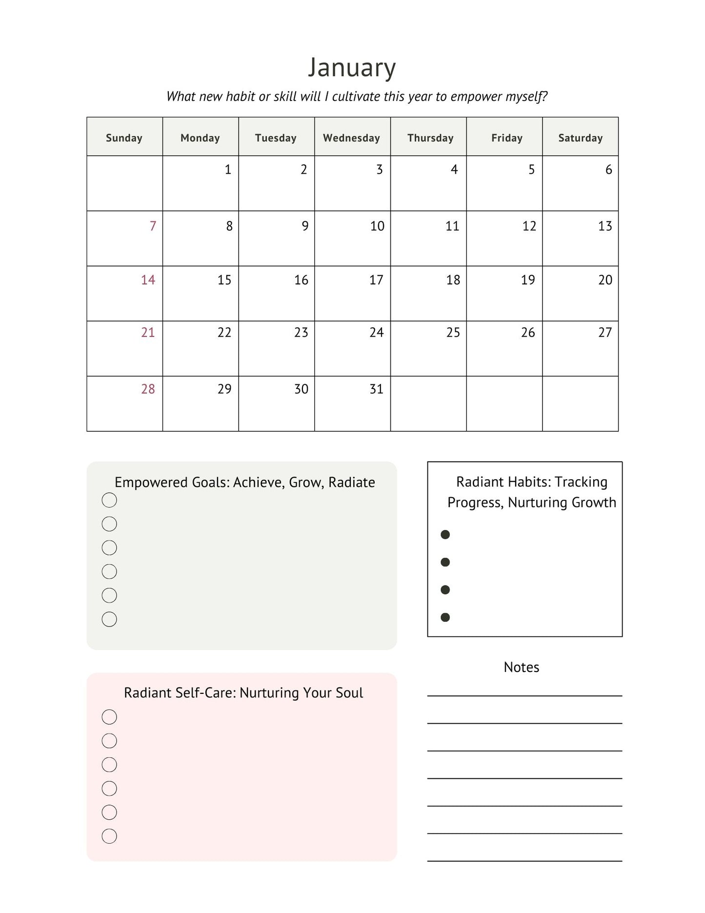 Radiant Pathways: Empowerment Planner for Your Personal Growth Journey