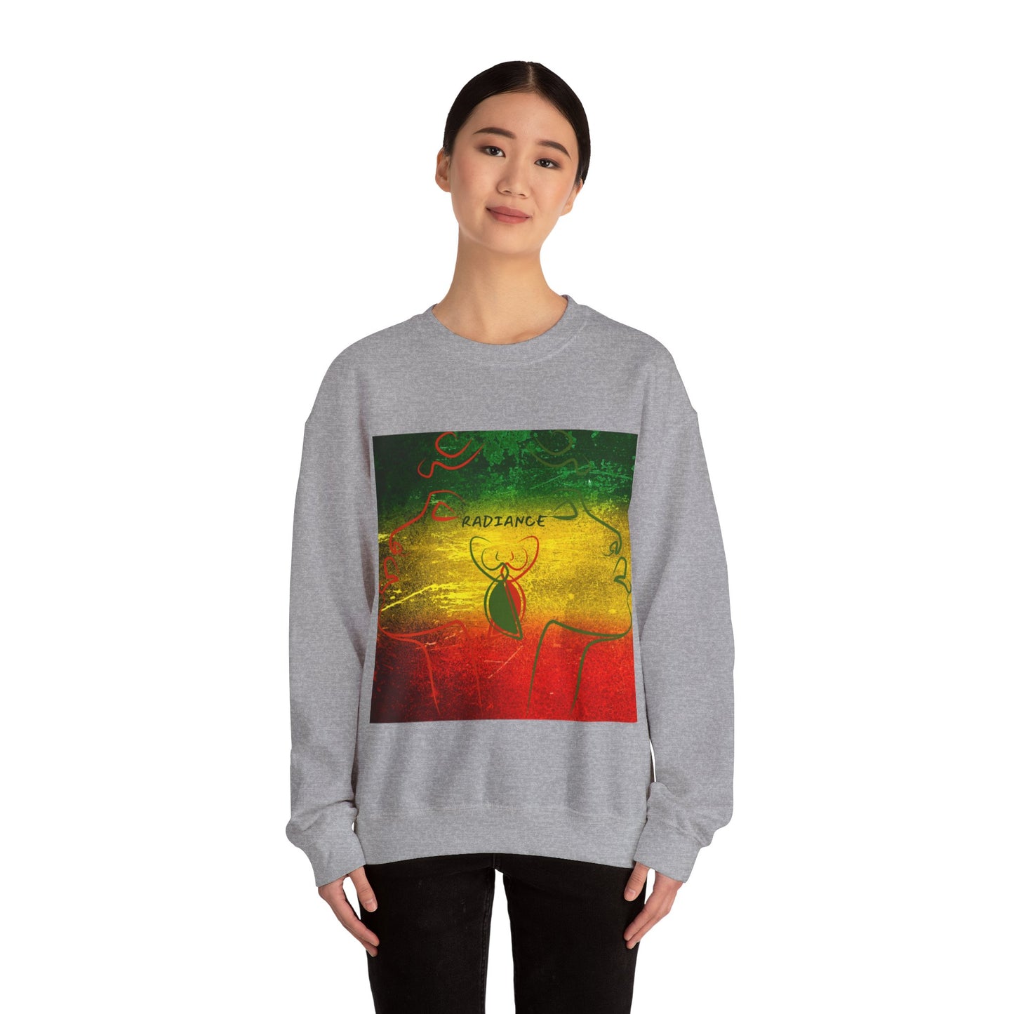 Unisex Heavy Blend Crewneck Sweatshirt, Jamaican Colors Sweatshirt, Rasta Colors Sweatshirt, Colorful Swetshirt
