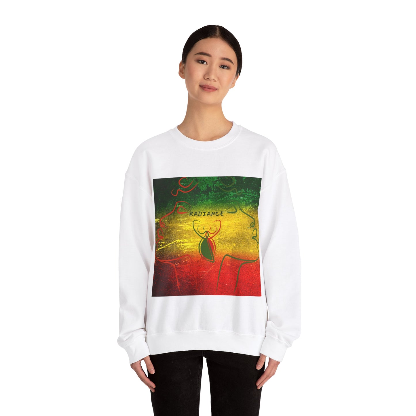 Unisex Heavy Blend Crewneck Sweatshirt, Jamaican Colors Sweatshirt, Rasta Colors Sweatshirt, Colorful Swetshirt